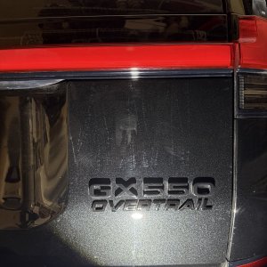 Overtrail badge on rear door installed